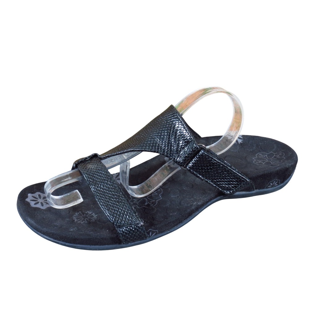 Orthaheel Molly Women Slide Sandals Size 9 Orthotic Comfort Black Snakeskin